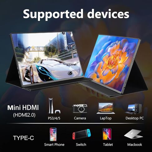 شاشة ألعاب محمولة مقاس 16 بوصة 2.5K 165HZ 2560x1600 QHD USB-C HDMI شاشة خارجية ثانية لأجهزة الكمبيوتر المحمول، توصيل وتشغيل HDR، الكمبيوتر الشخصي، هاتف Mac، PS، Xbox، Swich in Kuwait