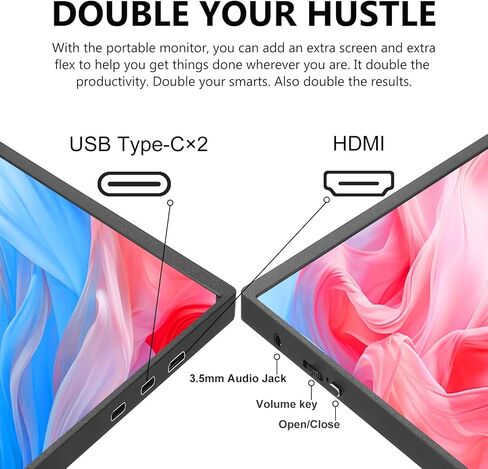 شاشة ألعاب محمولة مقاس 16 بوصة 2.5K 165HZ 2560x1600 QHD USB-C HDMI شاشة خارجية ثانية لأجهزة الكمبيوتر المحمول، توصيل وتشغيل HDR، الكمبيوتر الشخصي، هاتف Mac، PS، Xbox، Swich in Kuwait