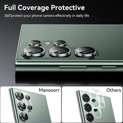 Camera Lens, Screen Protector for Samsung Galaxy S23 Ultra 6.8 Inch, [Full Protection] HD Tempered Glass with Alloy Metal Ring Camera Cover Accessories Black in Saudi Arabia