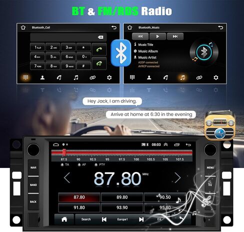 [2+64G] ستيريو سيارة Android 13 لسيارة Jeep Wrangler JK/Dodge RAM/Chrysler 300C/Chevrolet مع Carplay اللاسلكي وAndroid Auto، راديو سيارة بشاشة لمس 7 بوصة مع BT FM/RDS HiFi WiFi GPS Dual USB+كاميرا احتياطية in Saudi Arabia