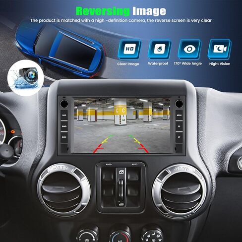 [2+64G] ستيريو سيارة Android 13 لسيارة Jeep Wrangler JK/Dodge RAM/Chrysler 300C/Chevrolet مع Carplay اللاسلكي وAndroid Auto، راديو سيارة بشاشة لمس 7 بوصة مع BT FM/RDS HiFi WiFi GPS Dual USB+كاميرا احتياطية in Saudi Arabia
