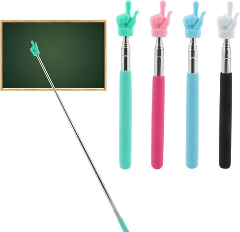 4 Pcs Telescopic Teachers Pointer,Hand Pointer,Pointer for Classroom,Retractable Pointer Telescopic,Extendable Hand Pointer Finger Pointer Stick,for Teachers School in Saudi Arabia