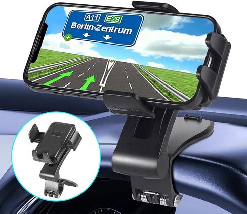 حامل هاتف عالمي للسيارة. [مشبك ومشبك أوسع لا يسقط أبدًا] حامل هاتف للوحة قيادة سيارتك، ومرآة الرؤية الخلفية، وواقي من الشمس، والطاولات. حامل هاتف خلوي لهواتف iPhone وAndroid وجميع الهواتف الذكية in Kuwait