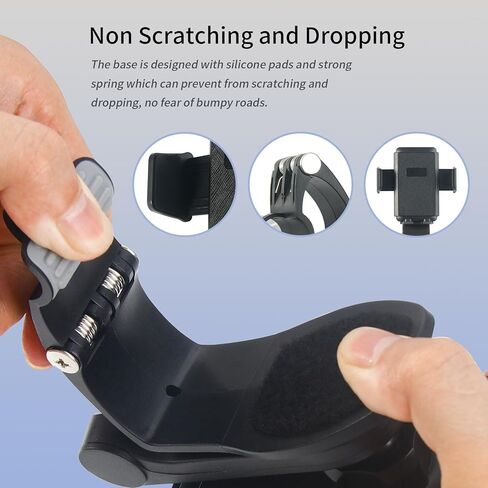 حامل هاتف عالمي للسيارة. [مشبك ومشبك أوسع لا يسقط أبدًا] حامل هاتف للوحة قيادة سيارتك، ومرآة الرؤية الخلفية، وواقي من الشمس، والطاولات. حامل هاتف خلوي لهواتف iPhone وAndroid وجميع الهواتف الذكية in Kuwait