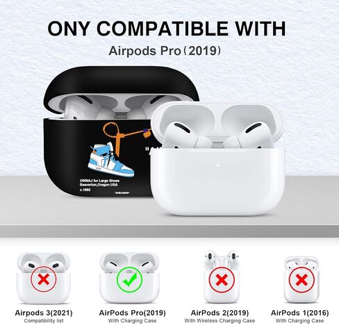 Gedicht for Airpods Pro Case، لطيف لطيف أحذية حمراء نمط TPU حالات لينة لAirpods Pro Case الجيل الأول، مقاوم للصدمات لـ Airpods Pro 2019 حافظة للرجال والنساء مع حبل وسلسلة مفاتيح in Kuwait