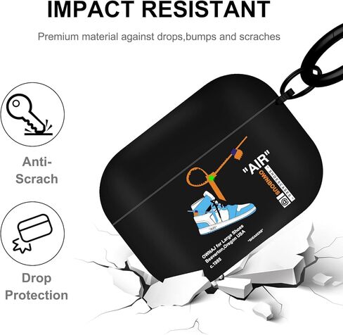 Gedicht for Airpods Pro Case، لطيف لطيف أحذية حمراء نمط TPU حالات لينة لAirpods Pro Case الجيل الأول، مقاوم للصدمات لـ Airpods Pro 2019 حافظة للرجال والنساء مع حبل وسلسلة مفاتيح in Kuwait