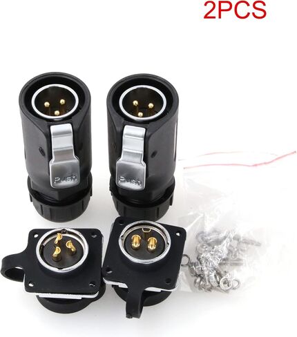 Eonvic LP20 2Pin 30A 500V كابل موصل الطاقة الصناعية موصلات أسلاك الطيران المقاومة للماء للصناعة والطاقة والسيارة ومشروع مصباح LED (مجموعتان، قابس 6Pin ذكر ومقبس أنثى) in Kuwait