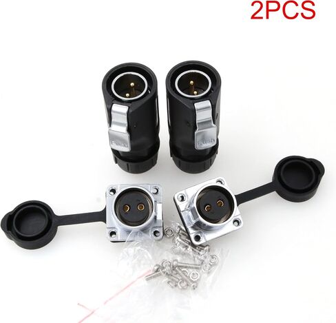 Eonvic LP20 2Pin 30A 500V كابل موصل الطاقة الصناعية موصلات أسلاك الطيران المقاومة للماء للصناعة والطاقة والسيارة ومشروع مصباح LED (مجموعتان، قابس 6Pin ذكر ومقبس أنثى) in Kuwait