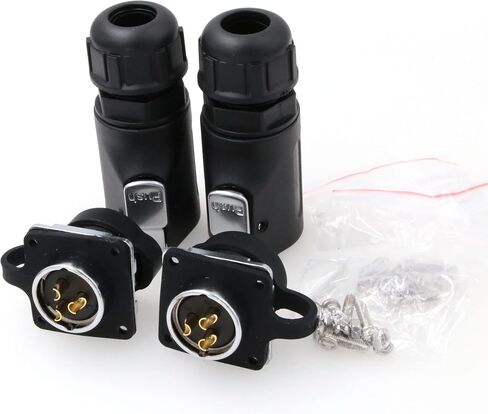 Eonvic LP20 2Pin 30A 500V كابل موصل الطاقة الصناعية موصلات أسلاك الطيران المقاومة للماء للصناعة والطاقة والسيارة ومشروع مصباح LED (مجموعتان، قابس 6Pin ذكر ومقبس أنثى) in Kuwait