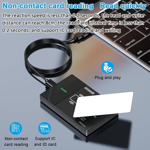 قارئ RFID 125 كيلو هرتز/13.56 ميجا هرتز قارئ ثنائي التردد 1326 بطاقة تقريب عائلية وبطاقة هوية EM4100 قارئ USB يدعم بروتوكول ISO 14443-A/B وبطاقة IC وملصقات بروتوكول ISO15693 قارئ بطاقات بدون تلامس in Kuwait