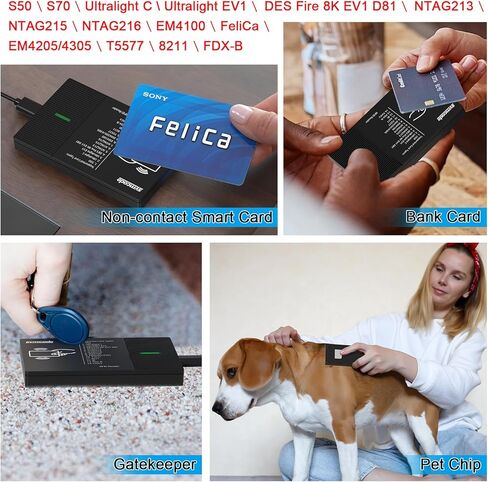قارئ RFID 125 كيلو هرتز/13.56 ميجا هرتز قارئ ثنائي التردد 1326 بطاقة تقريب عائلية وبطاقة هوية EM4100 قارئ USB يدعم بروتوكول ISO 14443-A/B وبطاقة IC وملصقات بروتوكول ISO15693 قارئ بطاقات بدون تلامس in Kuwait