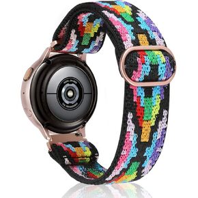 TOYOUTHS 20mm Stretchy Nylon Loop Band Compatible with Samsung Galaxy Watch 4 40mm 44mm/Active 2 40mm 44mm/Watch 4 Classic 42mm 46mm/Active 40mm/Watch 3 41mm, Women/Men Elastic Watch Strap Replacement