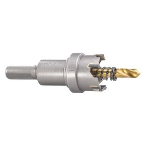 Starrett Tungsten Carbide Tipped Stainless Steel Sheet Metal Hole Saw - Ideal for Stainless, High Alloy Steel, Non-Ferrous Metals, Reinforced Fabrics - 1'' - SM25