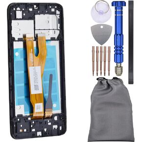 Complete Screen Display Touch Replacement with Screen Frame for Samsung Galaxy A03 Core SM-A032M Black 6.5"