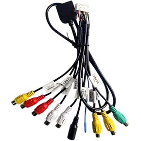 Universal Car Radio Stereo 20Pin 4G RCA Cable with 4G Sim Card Slot(no Sim Card) Mic Audio input/output Cable Wire Adapter for Aftermarket Android Radio