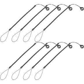 NUOBESTY Plastic Elastic Tether Lanyard for Touch Pens 8pcs Retractable Coiled Spring Anti-Lost Stylus Pen Lanyards Tablet Touchscreen Tether with Silicone Rings
