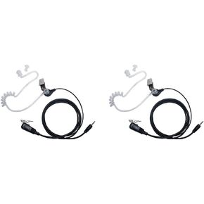 Covert Acoustic Tube Earpiece with Mic PTT Compatible with Cobra Microtalk Cxt195 PX650 Cx112 ACXT1035r ACXT145 ACXT545 RX385 RX685 Two Way Radio 2Pack