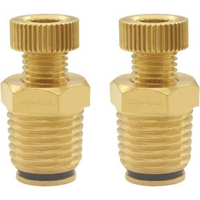 Joywayus 2PCS Brass 1/4" NPT Male Air Compressor Tank Drain Cock External Drain Valve Air Hose Fitting with Knurled Handle