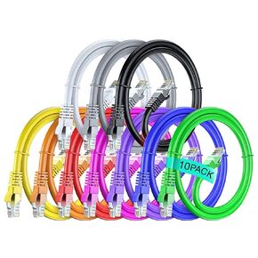 Ethernet Cable 6ft Pure Copper, UL Listed, LAN UTP Cat6, RJ45 Network Internet Cable