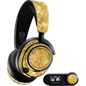 MightySkins Skin Compatible with SteelSeries Arctis Nova Pro - Gold Tiles | Protective, Durable, and Unique Vinyl Decal wrap Cover | Easy to Apply, Remove, and Change Styles | Made in The USA