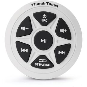 White Boat Stereo Marine Audio with 2 Channels Class D Amplifier AUX USB Bluetooth Streaming Boats Golf Carts Powersports Vehicle Truck UTV ATV