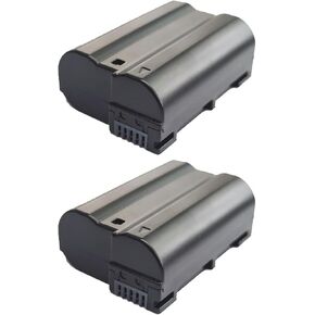 EN-EL15 7V 2650 mAh 2-Pack Rechargeable Lithium Ion Battery Pack Compatible with Nikon D7500 D800 D800E D810 D810A D700 D600 D610 D500 1 V1 V2 V3, D750 D850, Z6/Z6II, Z7/Z7II, Z5, D780, MB-N11