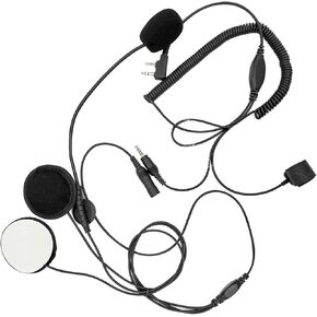 Motorcycle Helmet Headset Helmet Earpiece Mic 2 Pin Compatible with Kenwood Compatible with Bao Feng Two-Way Radios