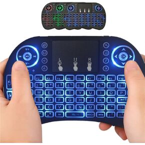 7Color Mini Keyboard i8(No Battery) 2.4G Air Mouse Wireless Keyboard with Touchpad, Rechargeable Handheld Keyboard Remote for Smart TV, Android TV Box, KODI, Raspberry Pi, PC