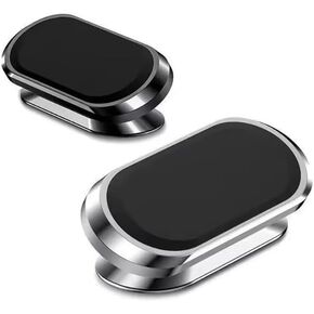 [2 Pack Magnetic Phone Holder for Car Dashboard, [Strong 8X N52 Magnets] [4 Metal Plates] [360° Rotation] Car Mount for Phone, iPhone, Samsung, Compatible with All Smartphones & Tablets (Black)