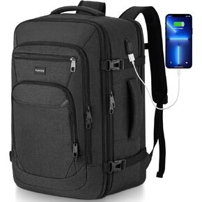 YAMTION Expandable Carry on Backpack,45L Extra Large Travel Backpack Weekender Back Pack Airplane Approved with USB Port College School Backpack Bookbag for Adult Travel Business University