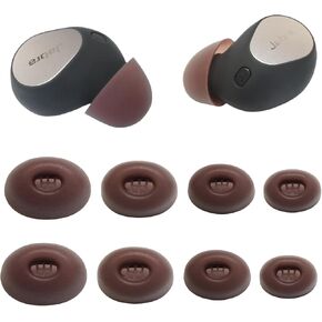 Silicone Ear Tips for Jabra Elite 10 Earbuds Tips Replacement for Jabra Elite 10 Rubber Earbuds Tips 4 Pairs, Beige