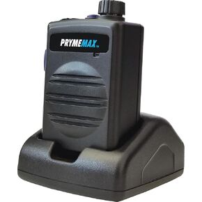 PRYMEMAX™ BTH-550-MAX Wireless Speaker Microphone with Desk-Top Charger, Rotary Volume Control for 2-Way Radios, Cellphones and Tablets with Bluetooth (iOS or Android), Works with most PTT (PoC) Apps