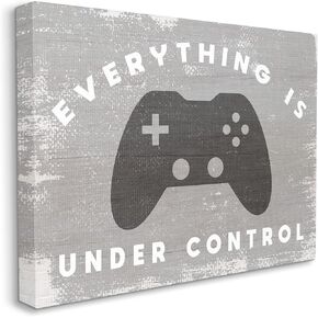 Stupell Industries Everything Rustic Video Game Controller, Designed by Daphne Polselli Canvas Wall Art, 24 x 30, Grey