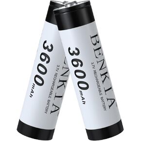 18650 Rechargeable Battery 3600mAh Button Top 2 Pack 3.7V Lithium Batteries for Flashlights Headlamps