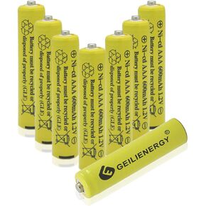 GEILIENERGY Solar Light Batteries AAA NiCd AAA 1.2V 600mAh Triple A Rechargeable Batteries for Solar Lamp Garden Lights (Pack of 12)