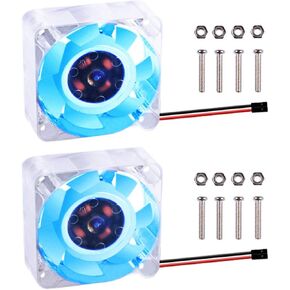 GeeekPi 2pcs Quiet Fan for Raspberry Pi 4, Pi Cooling Fan 40x40x10mm 4010 Fan DC 5V 3.3V Brushless CPU Cooling Fan Cooler Radiator for Raspberry Pi 4 Model B, Raspberry Pi 3B+/3B/2B(Black)