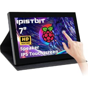 7 inch Portable Monitor, 1024x600 HDMI Raspberry Pi Screen, Dual-Speaker IPS LCD Display Mini Monitor for Laptop Xbox PS3 Raspberry Pi 5 4B 3B+