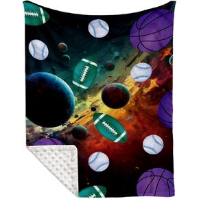 بطانية البيسبول للأطفال الصغار، بطانيات سرير مزدوجة الطبقات للفتيات الصغيرات، بطانيات ناعمة دافئة لكرة السلة للرضع - بطانية داعمة منقط، بطانية صغيرة قابلة للتنفس للأطفال in Kuwait