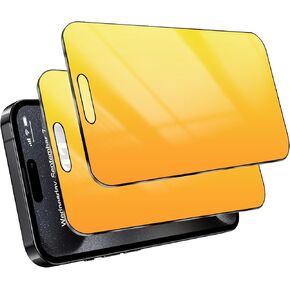 Compatible with iPhone 15 Privacy Screen Protector Tempered Glass 28 Degree Anti Spy Gradient Colorful mirror Effect with Alignment Frame Full Coverage Anti Bluelight Bubble Free Film 2
