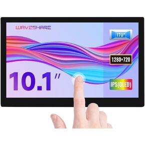 waveshare 10.1inch QLED Quantum Dot Display Compatible with Raspberry Pi 4B/3B+/3A+/2B/B+/A+/Zero/Zero W/WH/Zero 2W CM3+/4 Capacitive Touch 1280×720 Resolution Supports Jetson Nano/Windows