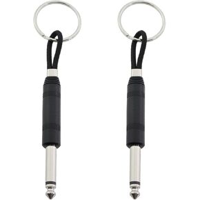 2PCS Guitar Plug Keychain Amplifier Keychain Key Storage Chain Wall Mounted Keychain Kit 7.5x0.8cm/3x0.3in for Home Office Recording Studio Rehearsal Space
