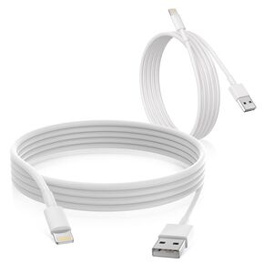 3FT Lightning Fast Charging Cable for Apple iPhone 15, 14, 13, 12, 11, Pro Max, XR, XS, X, 8, 7, 6 Plus, SE, iPad - USB 2.0 Sync Cord, Set of 2, Quick Charge Premium Quality, White