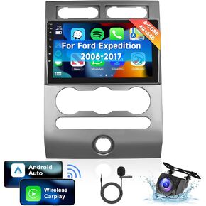 [8 CORE 4G+64G] Car Radio for Ford Expedition 2006-2017 with Wireless Carplay/Android Auto, 9 Inch Android 13 IPS Touch Screen Car Stereo, Bluetooth, GPS, WiFi, SWC, DSP + HD Backup Camera