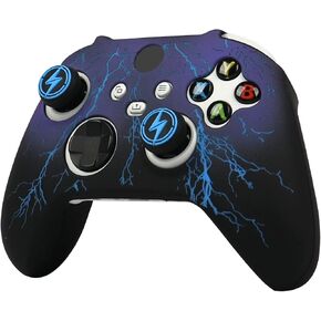 ROTOMOON Lightning Silicone Controller Skins for Xbox Series S/X Controller with 2 Thumb Grips, Sweat-Proof Anti-Slip Controller Cover Skin Protector