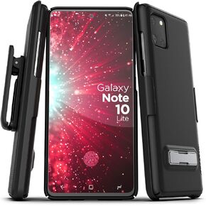 Encased Note 10 Lite Belt Case with Kickstand (Slimline) Ultra Thin Cover with Holster Clip for Samsung Galaxy Note 10 Lite - Black