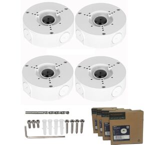PFA130-E Junction Box for Dome and Bullet Camera, 4 Pack (White-with Cable Glands)