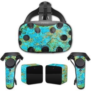 MightySkins Skin Compatible with HTC Vive Full Coverage - Teal Marble | Protective, Durable, and Unique Vinyl Decal wrap Cover | Easy to Apply, Remove, and Change Styles | Made in The USA