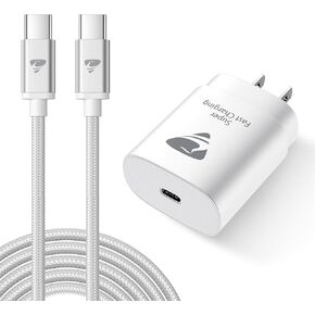 iPhone 15 Pro Charger Fast Charging,25W USB C Fast Charger Block with Long 6ft USB C Charging Cable Cord for Apple iPhone 15/15 Plus/15 Pro/15 Pro Max, iPad Pro 13,Samsung Galaxy S24