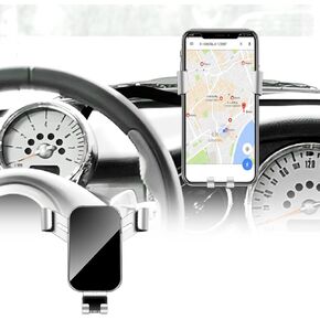 KUNGKIC for Mini R50 R52 R53 Hatch Auto Phone Holder Aluminum Car Cradle Rotatable Clip Foldable Cell Phone Cradle Mount Fit for 3.5-5.5 Inch Phone Interior Accessories Black