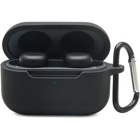 Silicone Case for Echo Buds 2nd, Shockproof Protective Echo Buds 2 Case Cover with Keychain. (Black)